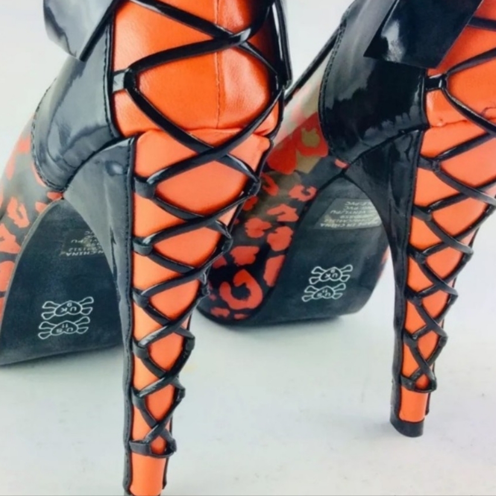 Iron fist peep toe heel